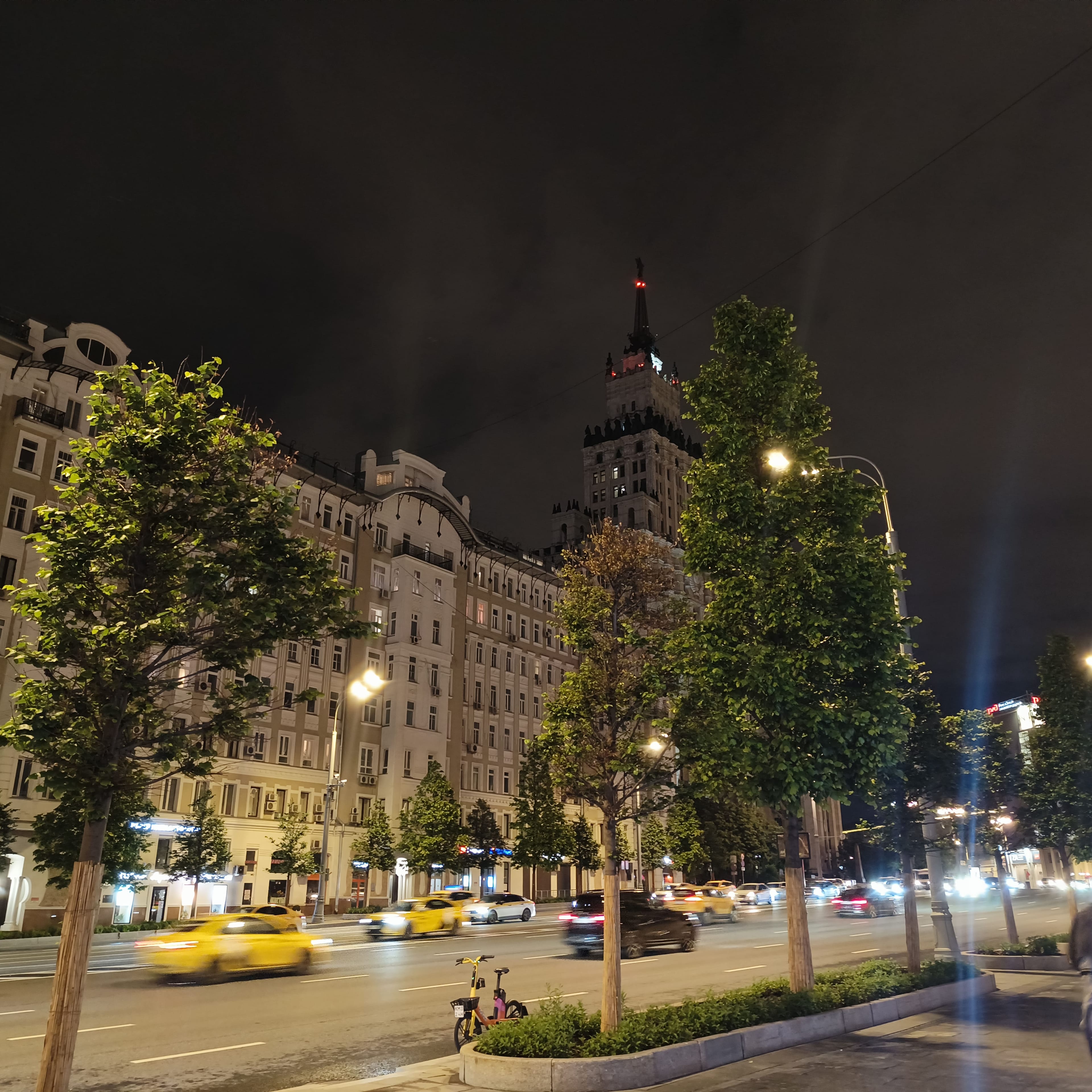 Photo from Moscow: night avenue tower.